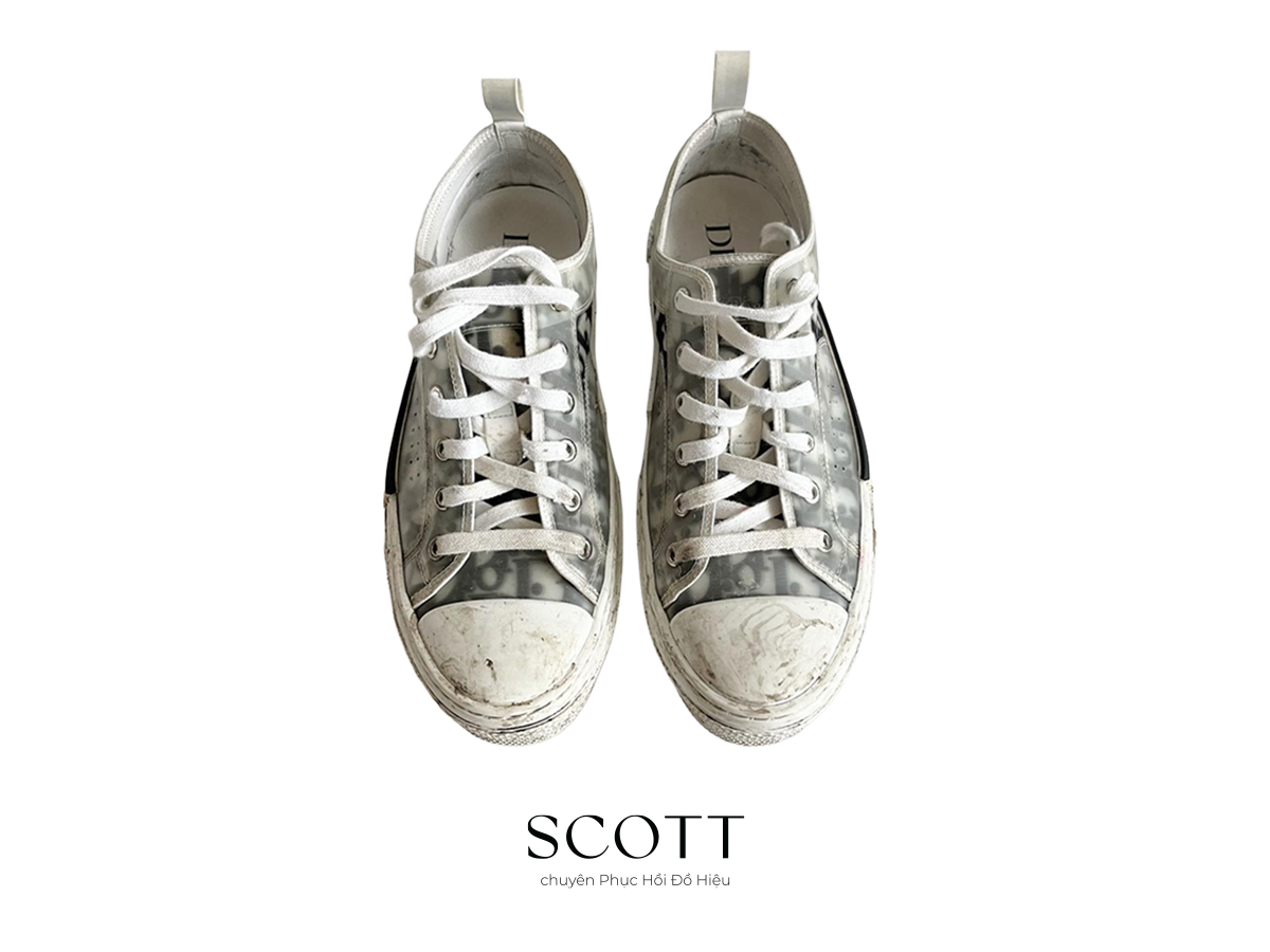 Giày thể thao Dior trước khi phục hồi - SCOTT vệ sinh giày Dior