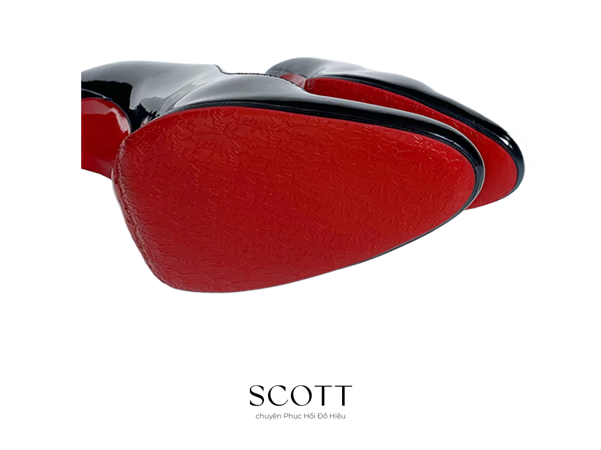 Guốc ysl đã dán đế - scott phục hồi túi xách 4 - 3 phục hồi đế giày cao gót YSL màu đỏ – SCOTT phục hồi đồ hiệu
