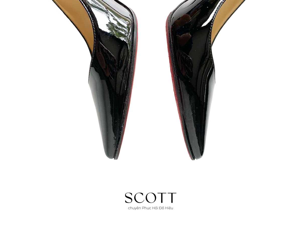 Quai guốc giày YSL được xử lý phục hồi phục hồi quai guốc giày cao gót YSL – phục hồi đồ hiệu SCOTT